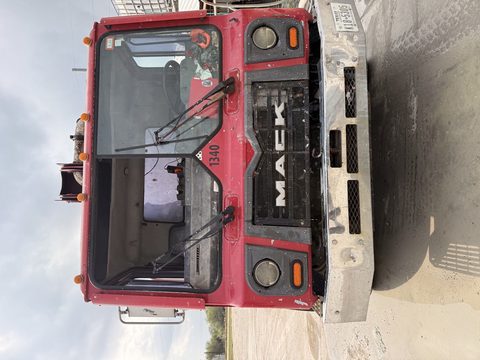 Red Mack work truck after windshield service by South Texas Auto Glass, serving Robstown, TX and the US 77 corridor with free mobile service